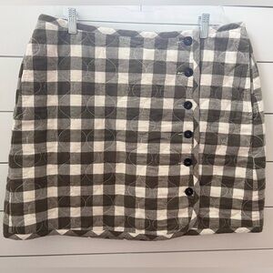 Madewell Checkered Quilted Skirt - Black and Cream Size 14